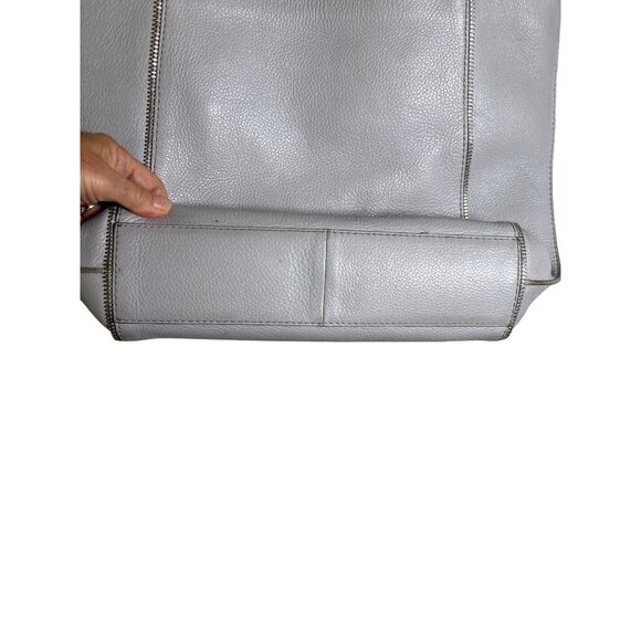 Botkier Soho Pebbled Gray Leather Tote Handbag Large 18" X 13 Carry On - Picture 9 of 12